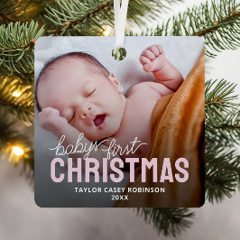 Babys Erstes Weihnachtsfest Foto Ornament Aus Metall