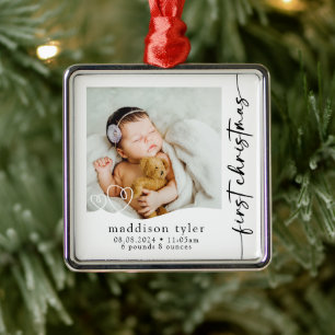 Babys erstes Weihnachtsfest-Foto Ornament Aus Metall