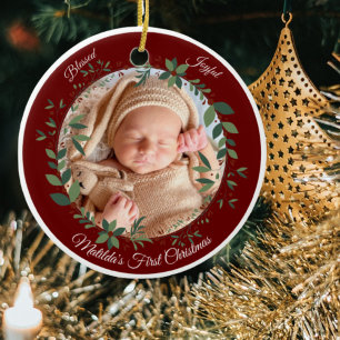 Babys Erstes Weihnachtsfest Foto Weihnachten Weihn Keramik Ornament