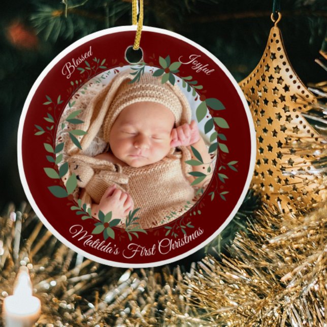 Babys Erstes Weihnachtsfest Foto Weihnachten Weihn Keramik Ornament (Von Creator hochgeladen)