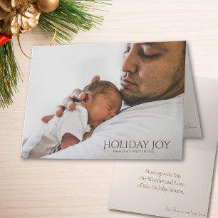 Baby's erstes Weihnachtsfest Freude Foto Weihnacht Dankeskarte