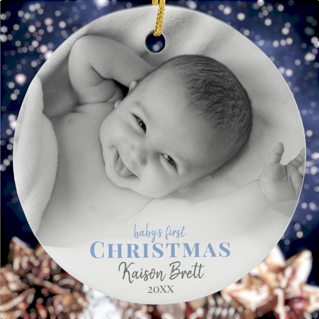 Babys Erstes Weihnachtsfest Keramik Foto Ornament (Von Creator hochgeladen)