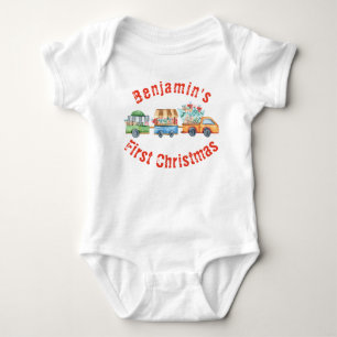 Baby's erstes Weihnachtsfest Süßer Xmas-LKW  Baby Strampler