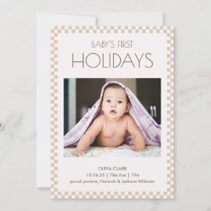 Baby's erstes Weihnachtsfoto als Feiertagskarte