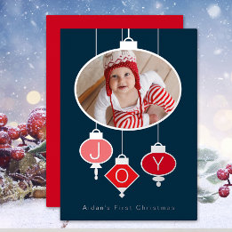 Baby's erstes Weihnachtsfoto-Folien-Feiertagskarte Folien Feiertagskarte