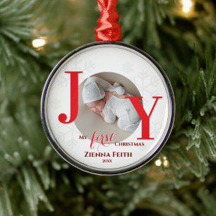Baby's erstes Weihnachtsfoto FREUDE Ornament Aus Metall