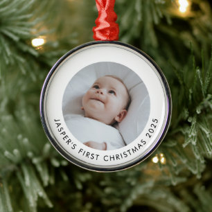 Baby's erstes Weihnachtsfoto Ornament Aus Metall