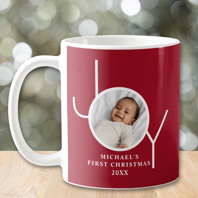 Baby's erstes Weihnachtsfoto Rot Kaffeetasse (Von Creator hochgeladen)