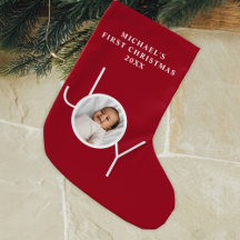Baby's erstes Weihnachtsfoto Rot