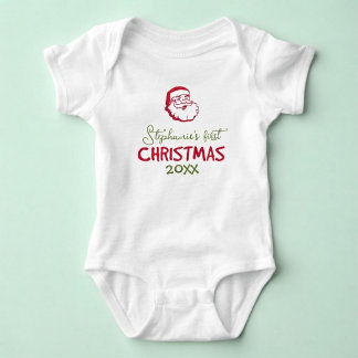 Baby's erstes Weihnachtsmann personalisiert Baby Strampler