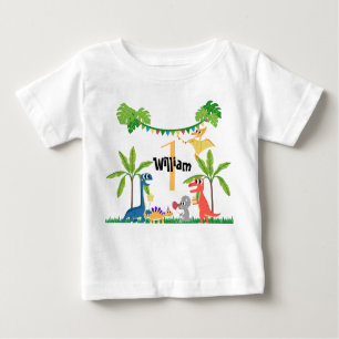Baby's First Birthday Dinosaur Baby T-shirt