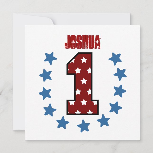Baby's First Birthday Red White Blue Stars V02 Einladung (Vorderseite)