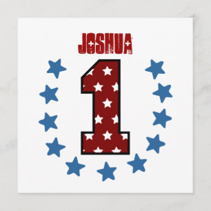 Baby's First Birthday Red White Blue Stars V02 Einladung