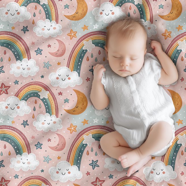 Baby's First Blanket Pastel Rainbows & Cuddles Fleecedecke (Baby’s First Blanket Pastel Rainbows & Cuddles)