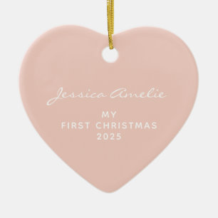 Baby's First Christmas 2021 Custom Foto   Blüte Keramik Ornament