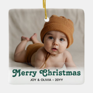 Baby's First Christmas 2 Foto Birth Stats Keramik Keramikornament