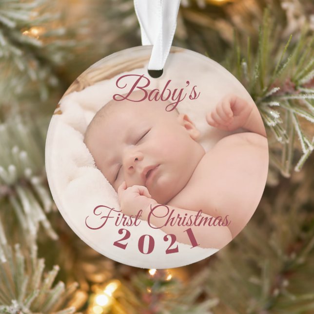Baby's First Christmas Acrylic Ornament, Circle Ornament (Baum)