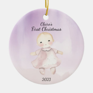 Baby's First Christmas Baby Doll - Personalisiert Keramik Ornament