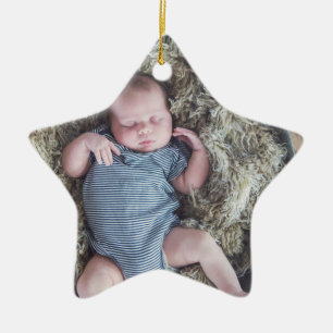 Baby's First Christmas Baby Foto Blue Christmas Keramik Ornament