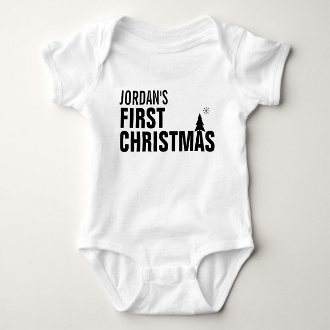 Baby's First Christmas Baby Jersey Bodysuit Baby Strampler (Vorderseite)