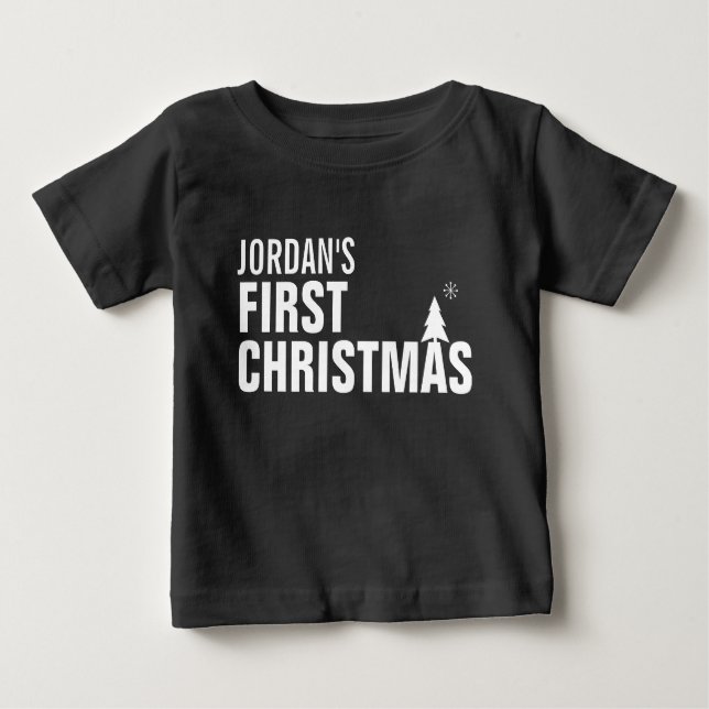 Baby's First Christmas Baby T - Shirt Red (Vorderseite)