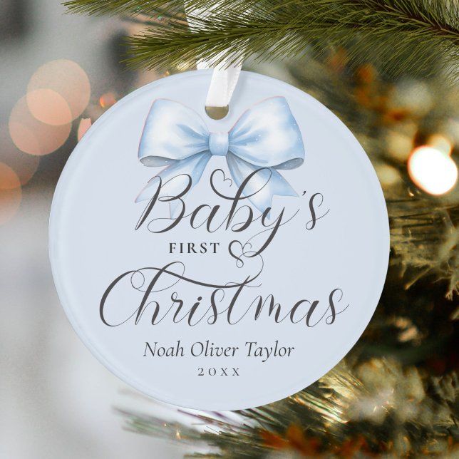 Baby's First Christmas Blue Bow Keepake Ornament (Von Creator hochgeladen)