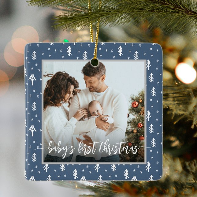 Baby's First Christmas Blue Keramikornament (Von Creator hochgeladen)