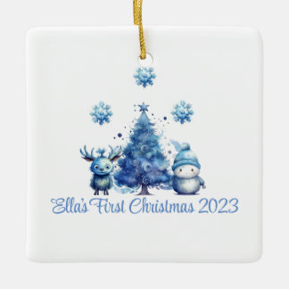 Baby's First Christmas Blue Ornament