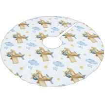 Baby's First Christmas Blue Vintag Watercolor