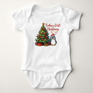 Baby's First Christmas Bodysuit Niedlicher Pingu Baby Strampler