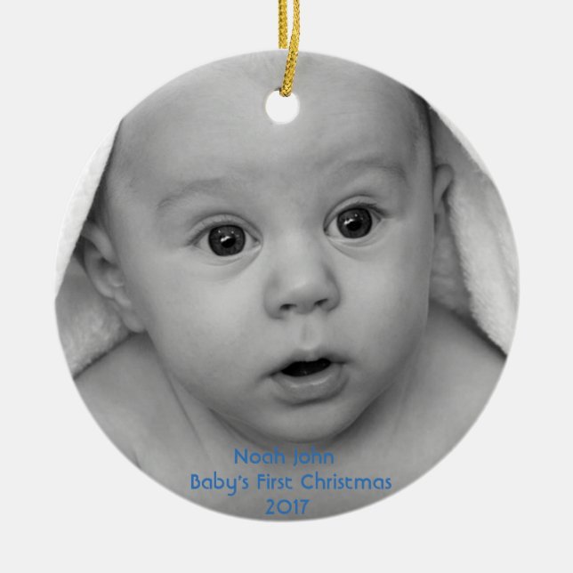 Baby's First Christmas Boy Custom Ornament (Vorne)