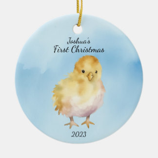 Baby's First Christmas Chick Personalisiert Keramik Ornament