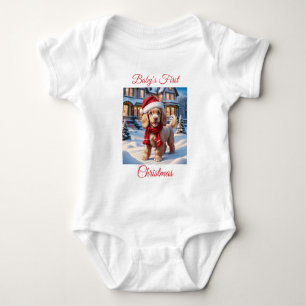 Baby's First Christmas Cocker Spaniel Baby Strampler