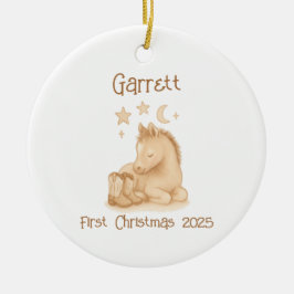 Baby's First Christmas Cowboy Boots & Foal Keramik Ornament