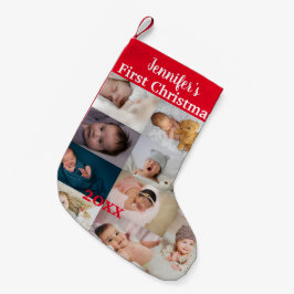 Baby's First Christmas Custom Foto Collage Name Kleiner Weihnachtsstrumpf