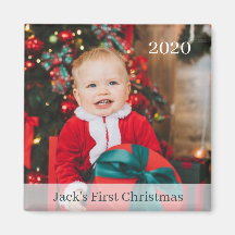 Baby's First Christmas Custom Foto Magnet