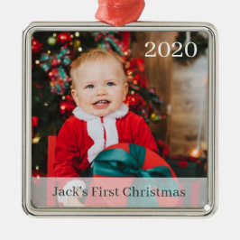 Baby's First Christmas Custom Foto Ornament