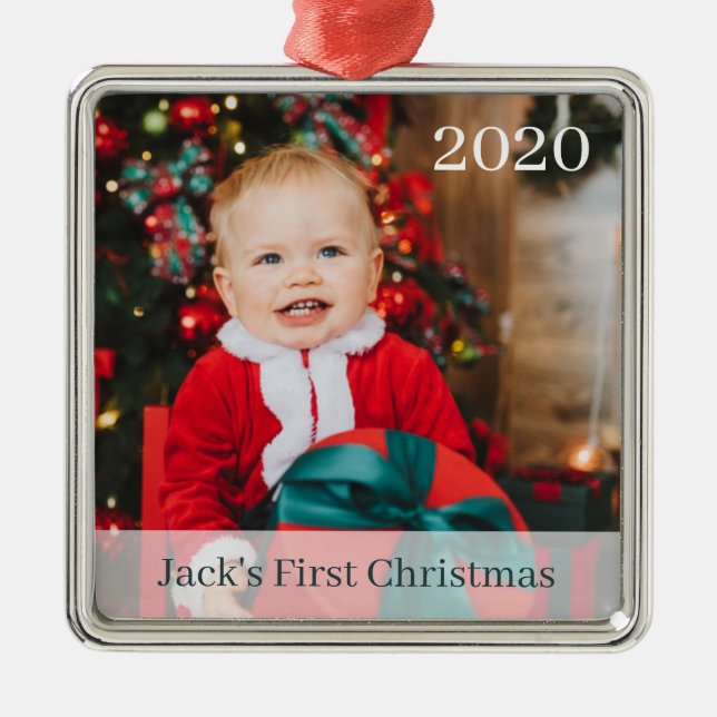 Baby's First Christmas Custom Foto Ornament (Vorne)