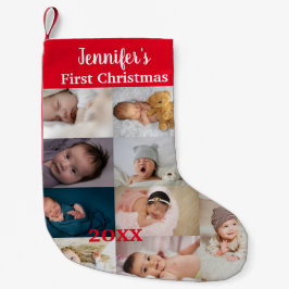 Baby's First Christmas Custom Photo Collage Name  Kleiner Weihnachtsstrumpf