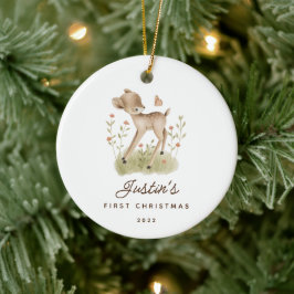 Baby's First Christmas Deer Keramik Ornament