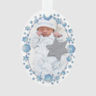 Baby's First Christmas Elegant Custom Foto Ornament