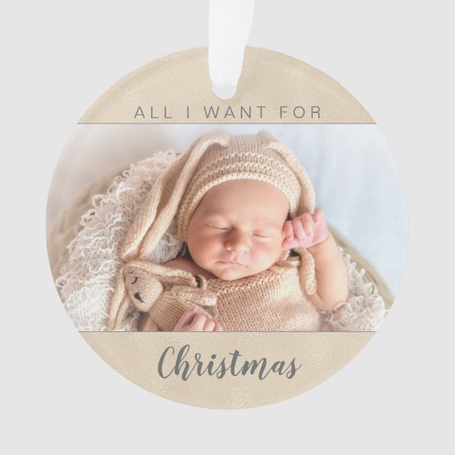 Baby's First Christmas Family Foto Ornament (Vorderseite)