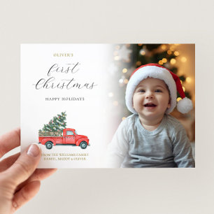 Baby's First Christmas Farm Truck Weihnachtsbaum Karte