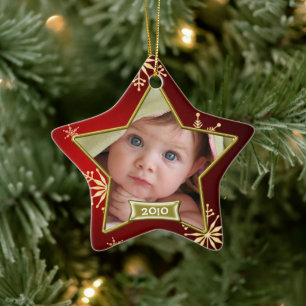 Baby's First Christmas Foto Frame Keramikornament