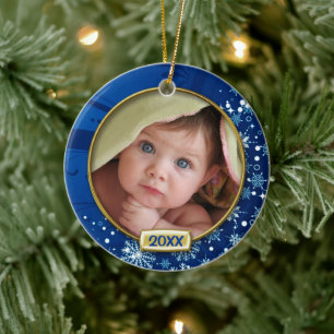 Baby's First Christmas Foto Frame Keramikornament