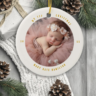 Baby's First Christmas Foto Keepake Keramik Ornament