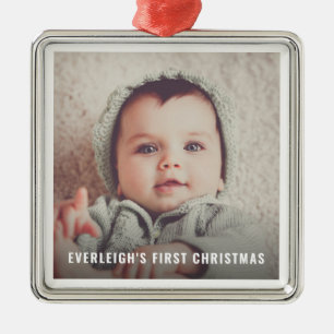 Baby's First Christmas Foto Keepake Ornament Aus Metall