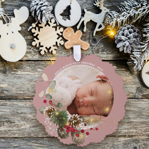 Baby's First Christmas Foto Keepake Ornament Karte