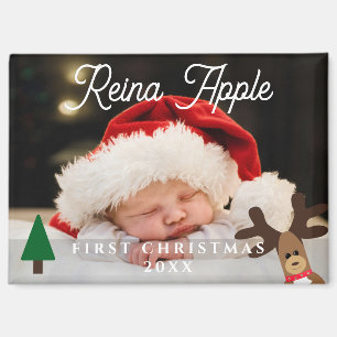 Baby's First Christmas Foto Niedlich Rentier Magne Magnet