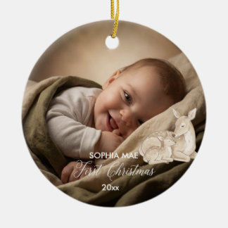 Baby's First Christmas Foto-Ornament 2026 Keramik Ornament
